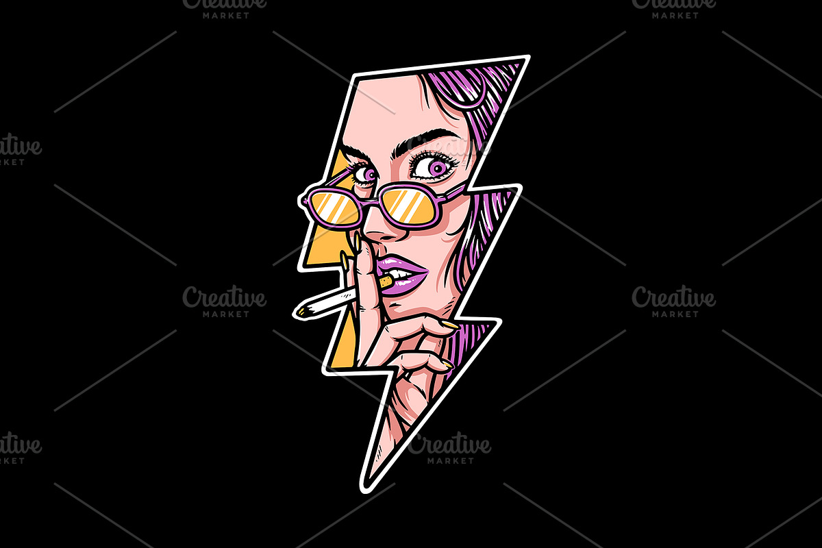 beautiful woman smoking, a Person Illustration by gunaonedesign (Photo 1 of 4)