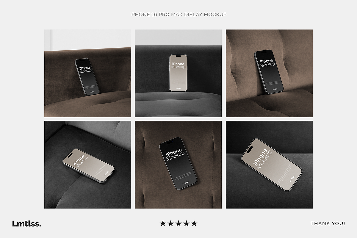 iPhone 16 Pro Max - 6 Mockup Scenes, an iPhone Mockup by Limitless Design (Photo 9 of 9)