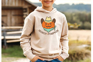 Pumpkin Cowboy SVG Halloween Cut