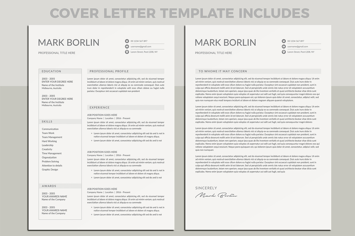 Resume Template/CV, a Resume Template by deviserpark (Photo 4 of 4)