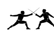 An elegant Fencing Duel Silhouettes, an Illustration by Amazin_art (Thumbnail 5 of 31)