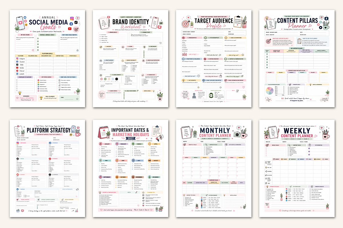 2027 Social Media Planner, a Stationery Template by Designmela01 (Photo 2 of 5)