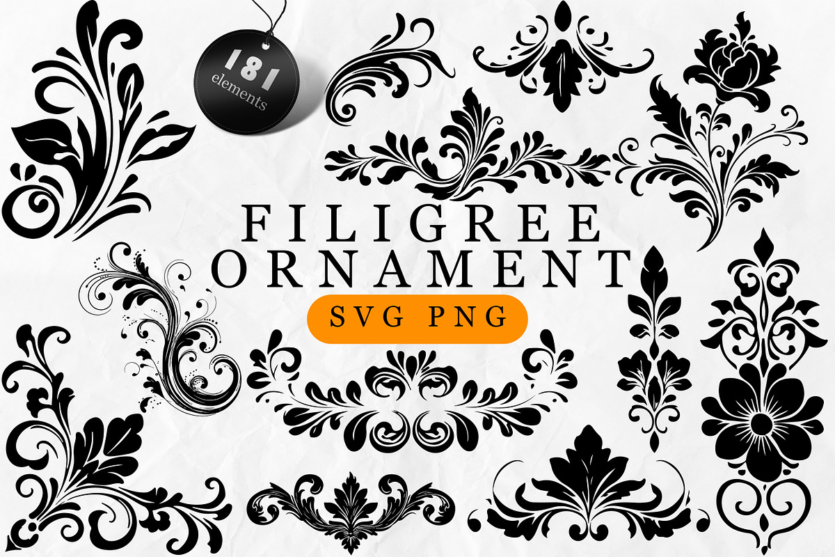 Filigree ScrollOrnament SVG Bundle, an Object Graphic by Dervik Art Store (Photo 1 of 5)