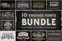 10 Vintage Font Families Bundle
