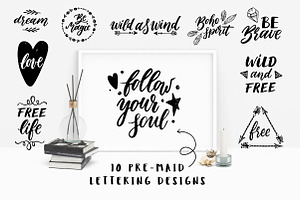 Boho Clip Art And Lettering