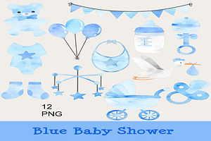 Blue Baby Shower Clip Art