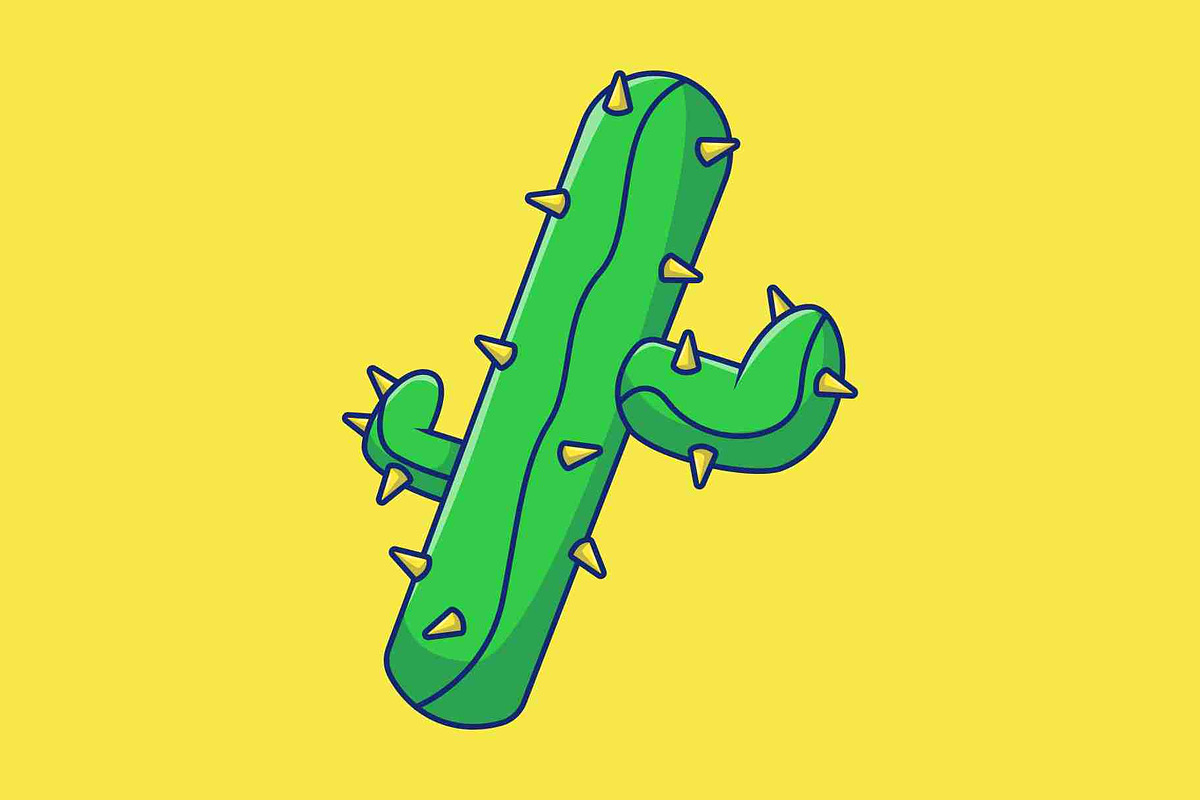 Cowboy Cactus Cartoon Vector Icons, an Object Illustration by Artstorystudio (Photo 2 of 3)