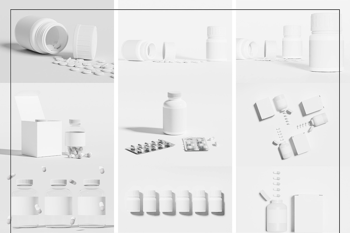 Pill Bottle Packaging Mockup Set, a Packaging Mockup by Mego-studio (Photo 7 of 10)