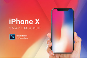 iPhone X Mockup with Hand Straight