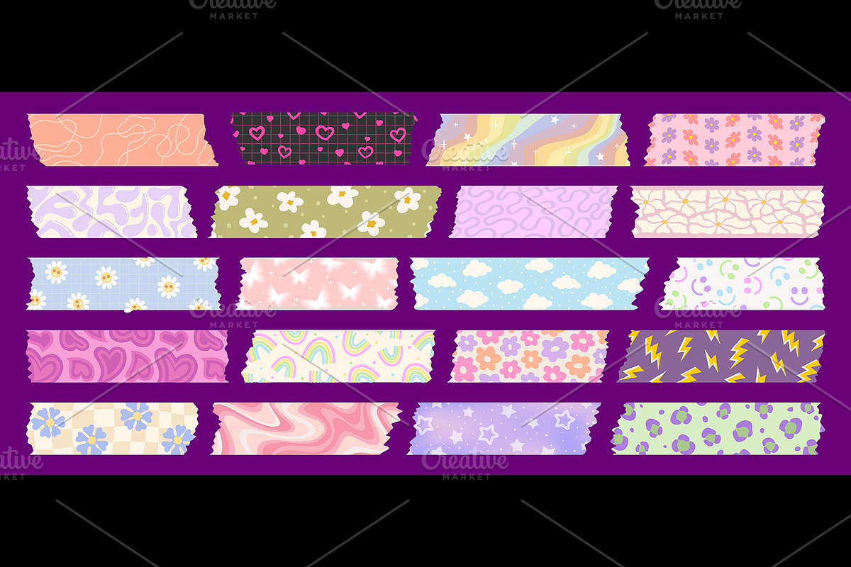 Adhesive color washi tape pieces, an Education Illustration by Buch&Bee (Photo 1 of 3)