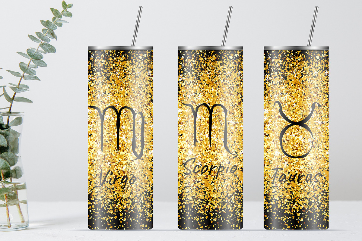 Zodiac Signs. Tumbler design., an Illustration by Kseniia_designer's shop (Photo 3 of 4)