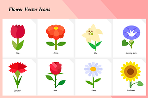 Flower Vector Icons Set