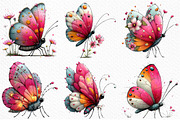 Whimsical Summer Butterfly Clipart, an Illustration by Craft Nest (Thumbnail 3 of 12)