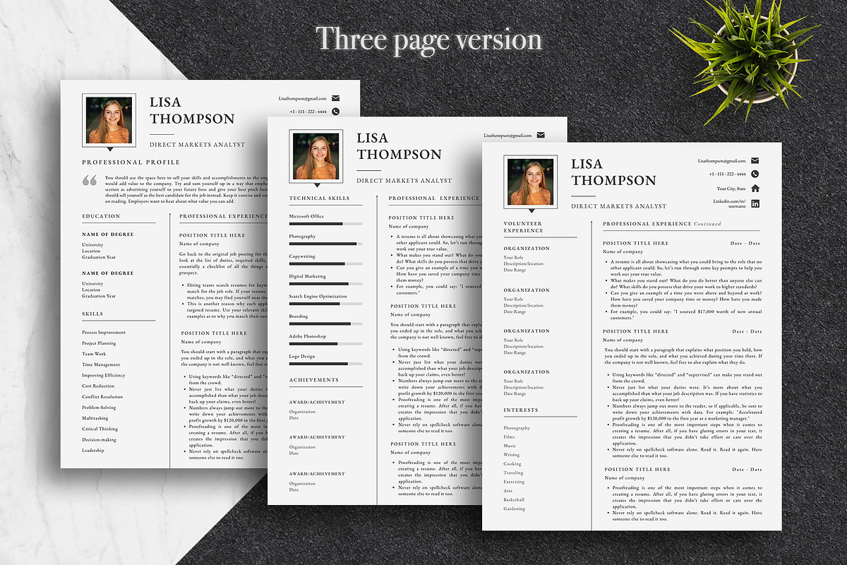Minimal Resume Template Pack | Canva, a Resume Template by Lux Resume (Photo 3 of 9)