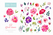 Pink Flora. Watercolor, a Decorative Illustration by Ekaterina Mikheeva (Thumbnail 5 of 8)