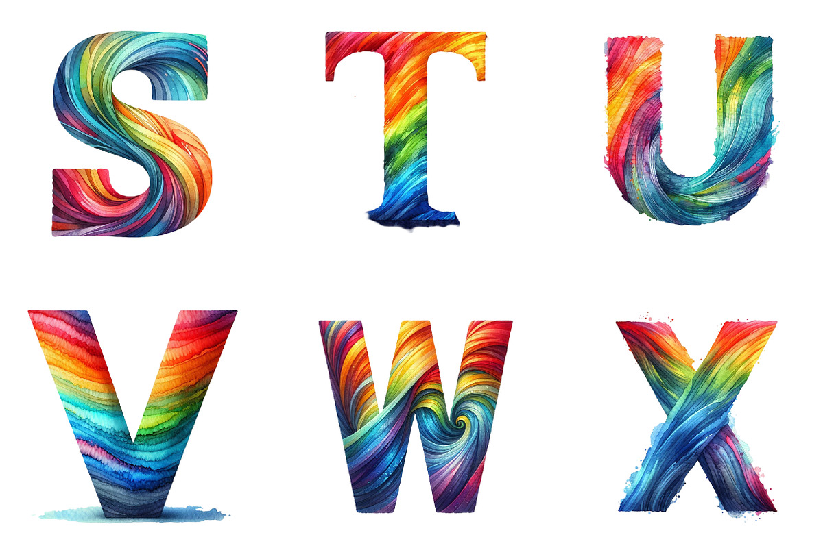 Paint Brush Letters Alphabet PNG, an Illustration by DreamArtGraphic (Photo 2 of 4)