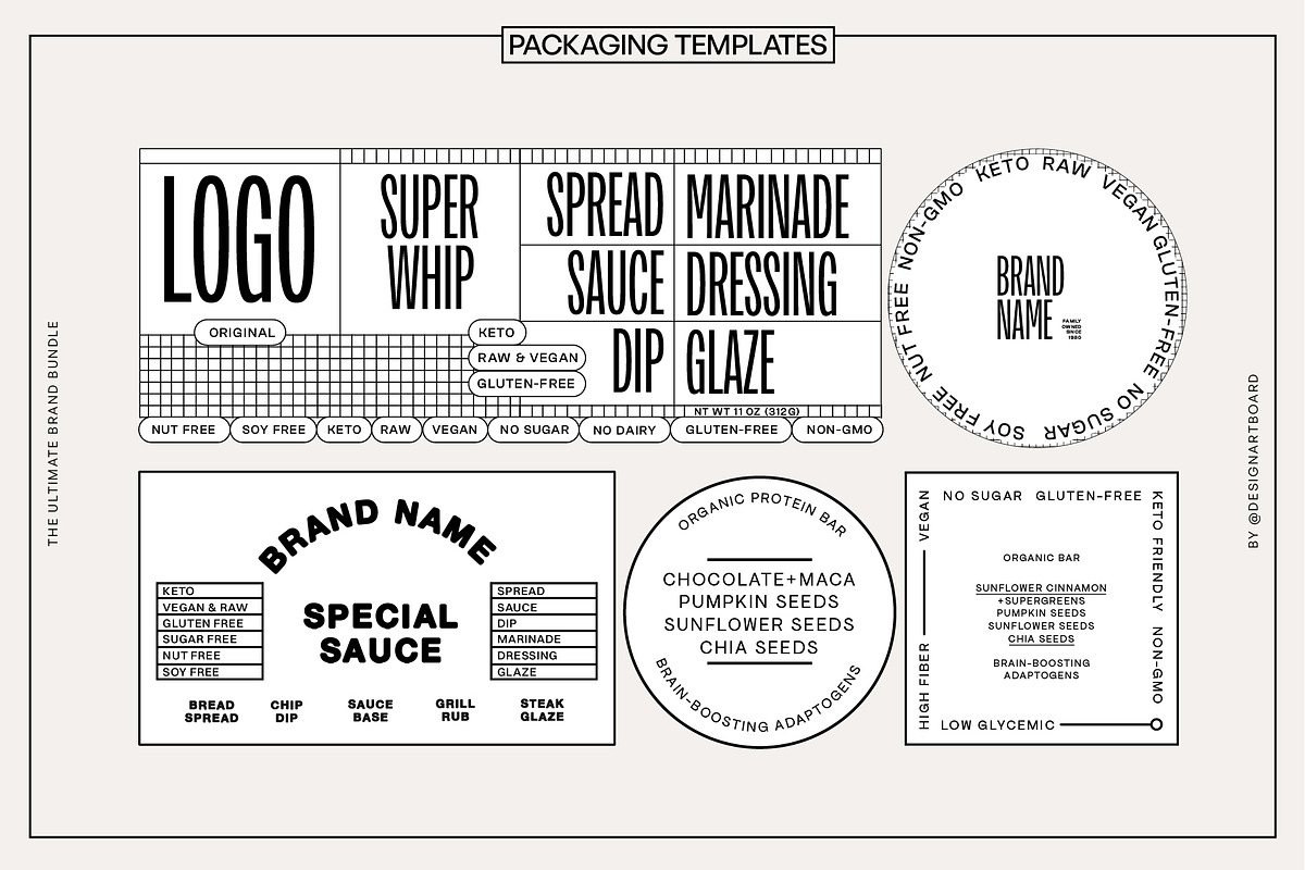 300+ Super Pack Brand Kit Vol 1-4, a Branding & Logo Template by @designartboard (Photo 27 of 41)