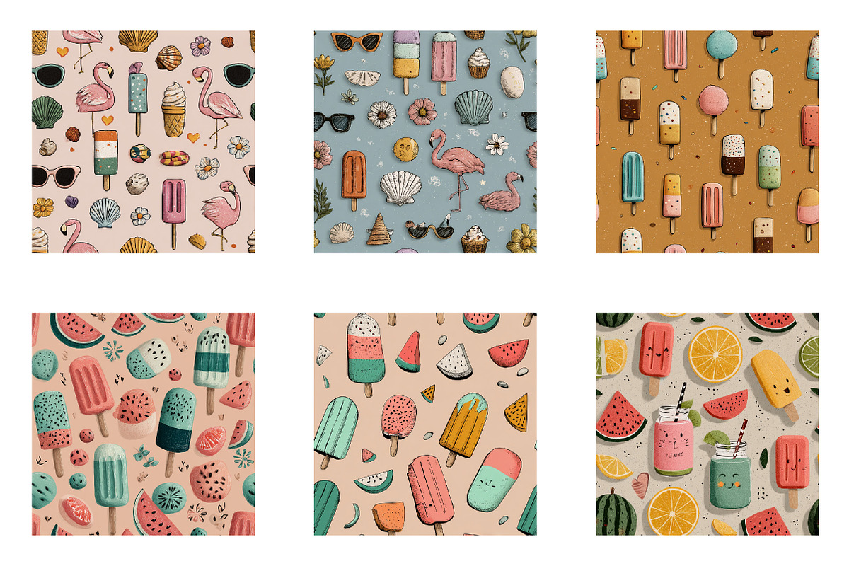 Summer Seamless Repeat Pattern, an Illustration by CreationArt (Photo 2 of 7)