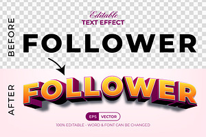 Follower 3D Text Effect Style