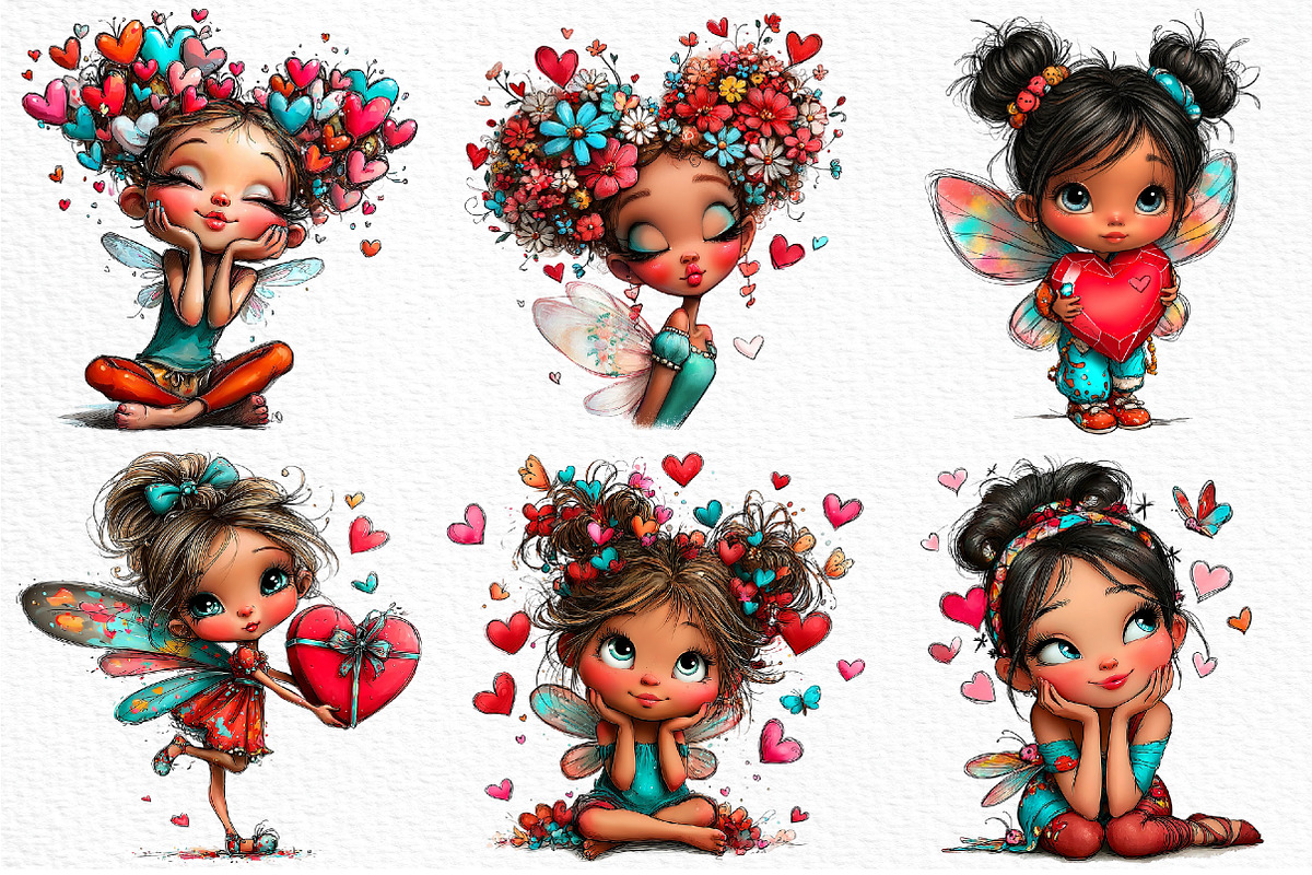 Valentines Fairy Clipart, an Illustration by Craft Nest (Photo 4 of 11)