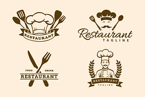 Set of Vintage Restaurant logo, a Branding & Logo Template by Saba Vector
