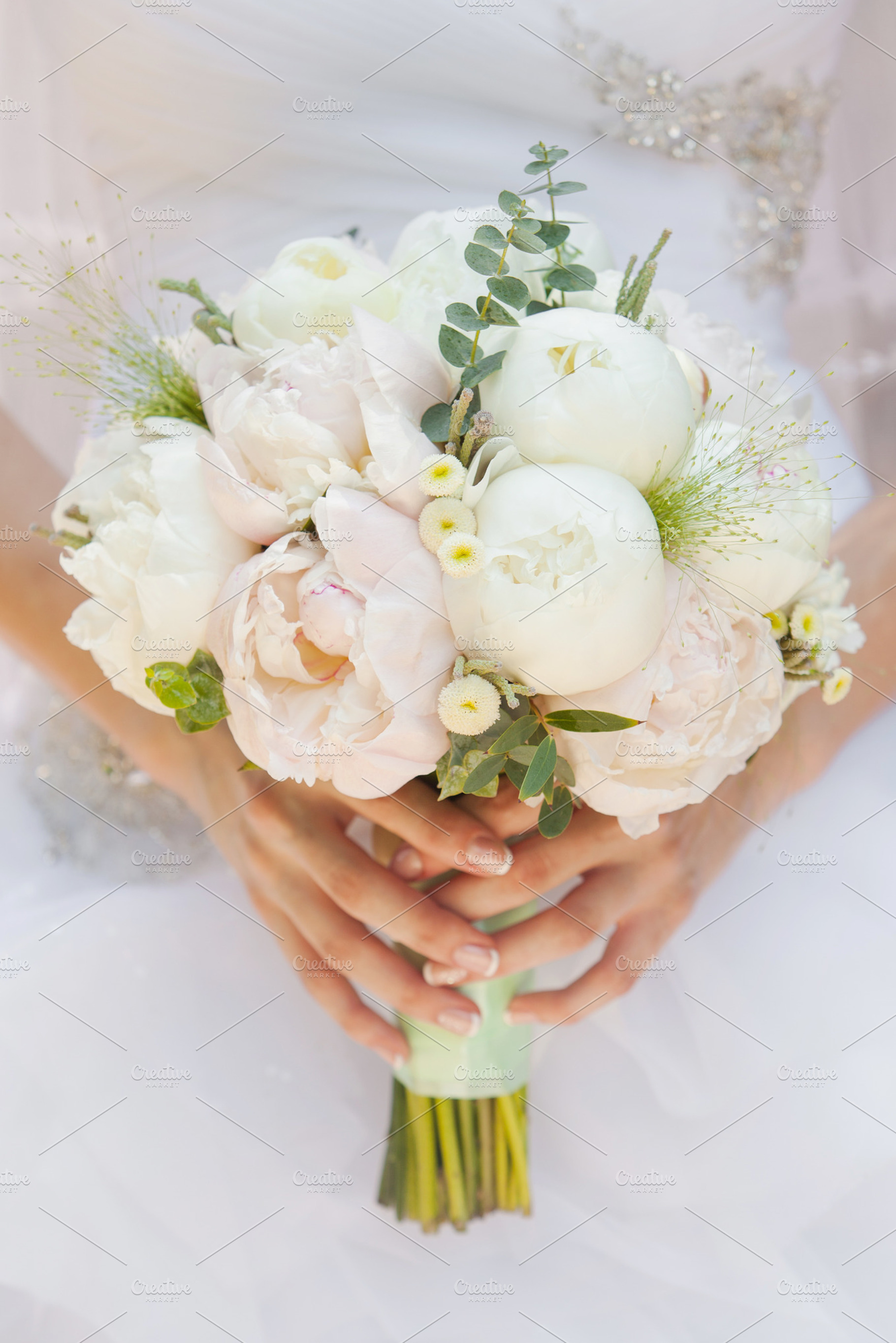 Bride with beautiful wedding bouquet featuring bouquet, bride, and floral, a Holiday Photo by Vladimir Popovich