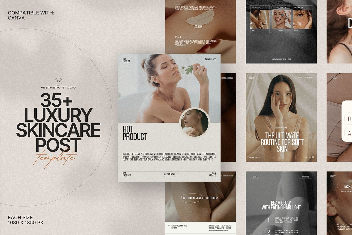 Modern Canva Skincare Post Set