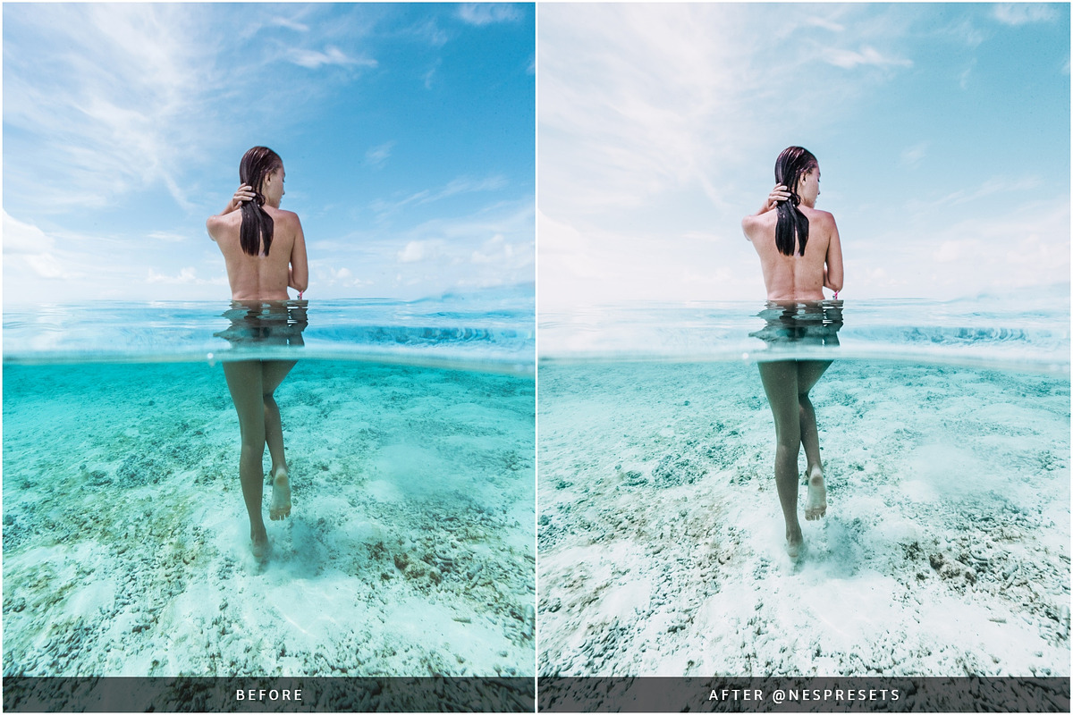 MALDIVES BLUE LIGHTROOM PRESETS, an Action Add-On by Nes Design Co (Photo 6 of 10)