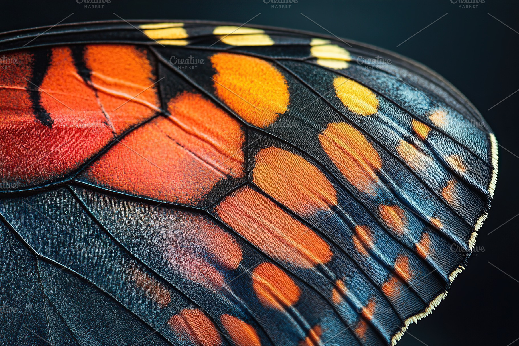 Colorful wing with intricate patterns displayed under bright light, a Background Photo by AlyaAnd