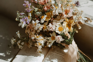 Wedding bouquet on stone steps, a Beauty & Fashion Photo by Virgo Studio