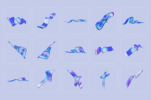 3D Glass Waves - 93 Illustrations