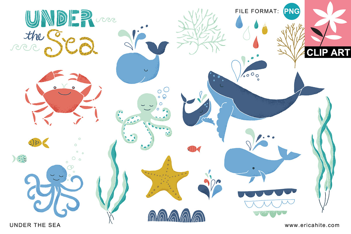 Under the Sea: Clip Art, an Illustration by Erica Hite (Photo 1 of 3)