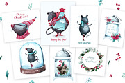 Christmas Mouse and flowers, an Illustration by YuliaBiser (Thumbnail 3 of 11)