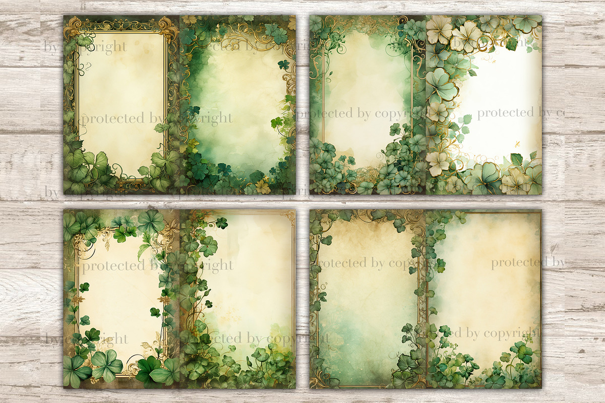 St. Patrick's Day Junk Journal Paper, a Decorative Illustration by GlamArtZhanna (Photo 1 of 10)