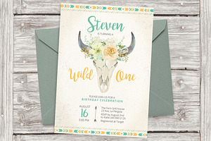 Tribal Skull Birthday template 18