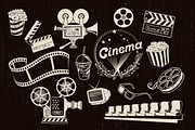 Cinema Hand-drawn Retro Clip-art, a Decorative Illustration by Adiemus (Thumbnail 3 of 6)