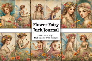 Flower Fairy Junk Journal Background