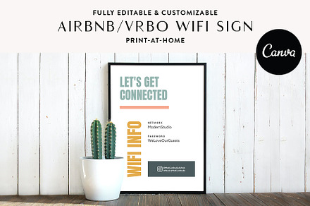 Moderno Wifi Sign for Airbnb Hosts