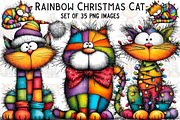 Rainbow Christmas Cat Clipart, an Illustration by Craft Nest (Thumbnail 1 of 9)