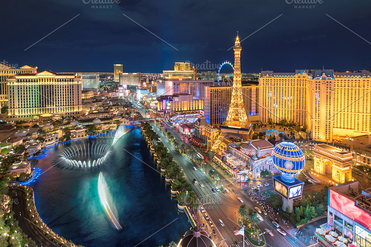 Las vegas strip at night stock photo containing vegas and las, an Architecture Photo by Lucky Photographer (Photo 1 of 2)