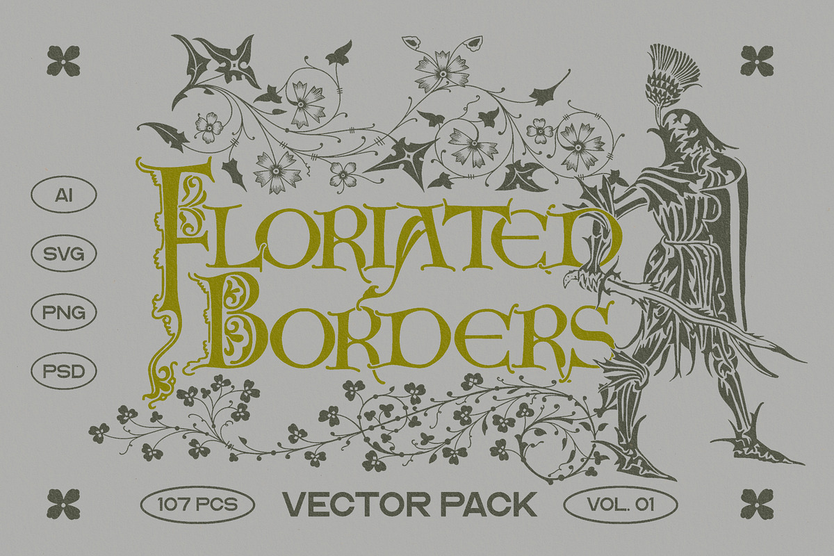 Floriated Borders Vectors, an Object Graphic by MiksKS (Photo 1 of 11)