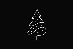 Curvy Wavy Line Christmas Tree, a Branding & Logo Template by Vectorium Studio