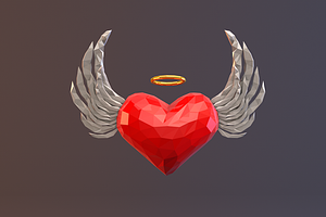 Low Poly Angel Heart