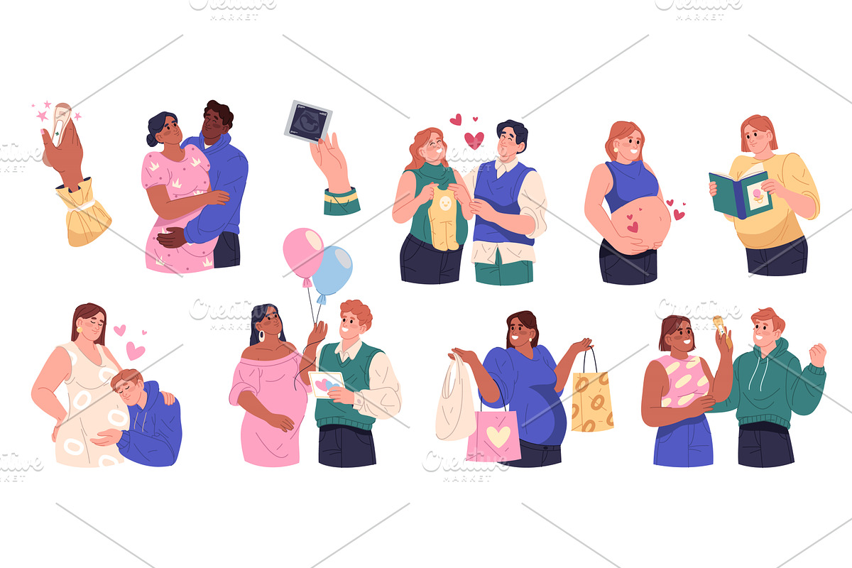 Vector pregnancy set, early, a Person Illustration by Elegant Solution
