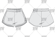 70's Athletic Shorts Fashion Flat, a Bottom Mockup by haydenwentworth (Thumbnail 1 of 3)