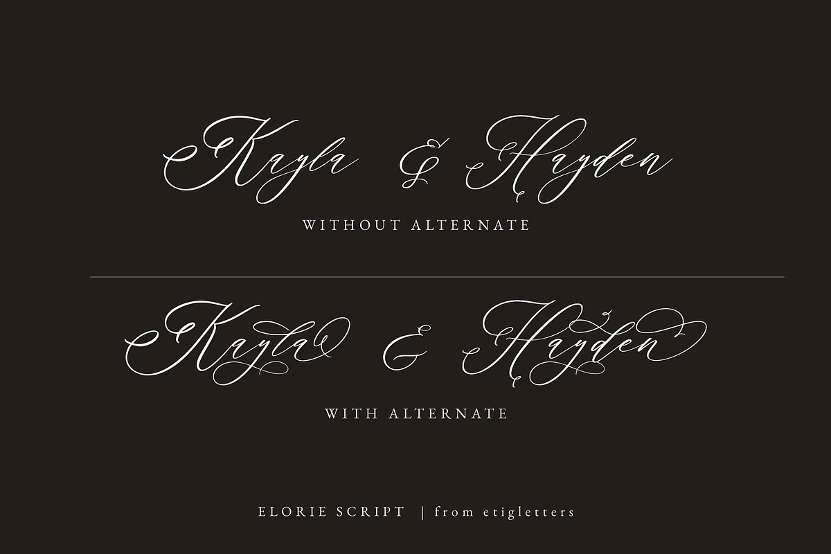 Elorie Calligraphy Script, a Script Font by etigletters (Photo 9 of 12)