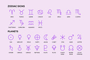Astrology Symbols | Line Icon Set, an Outline Icon by Abstracto-Create (Thumbnail 4 of 7)