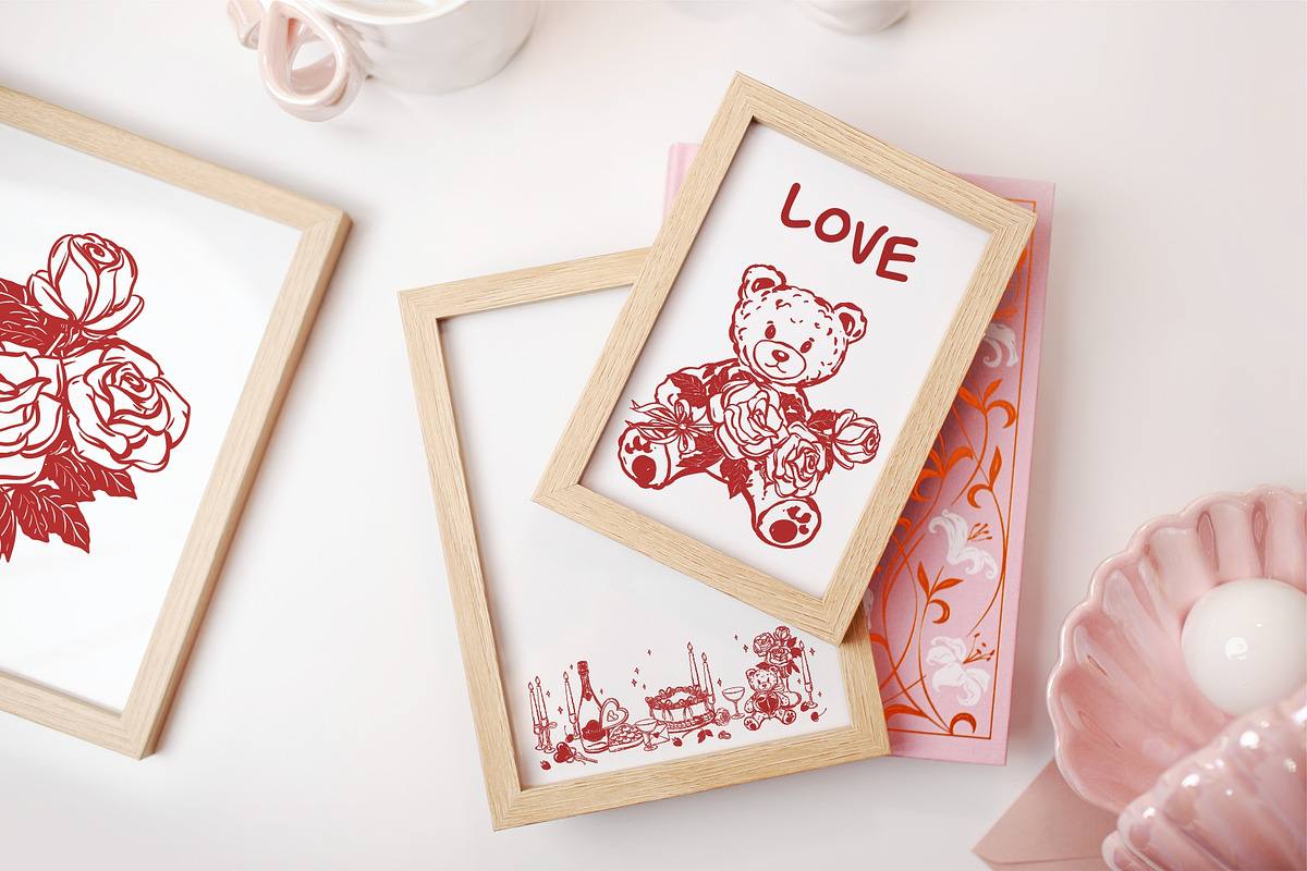 Love Coquette style. Vector clip art, a Decorative Illustration by Tata Pilip (Photo 11 of 23)