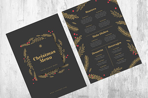 Black & Gold Christmas Menus