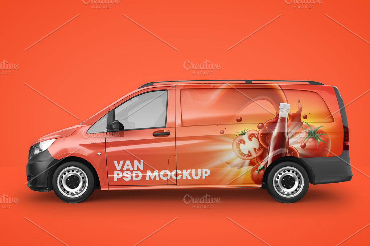 Realistic Panel Van PSD Mockup, an Object Graphic by Sinlatown (Photo 4 of 17)